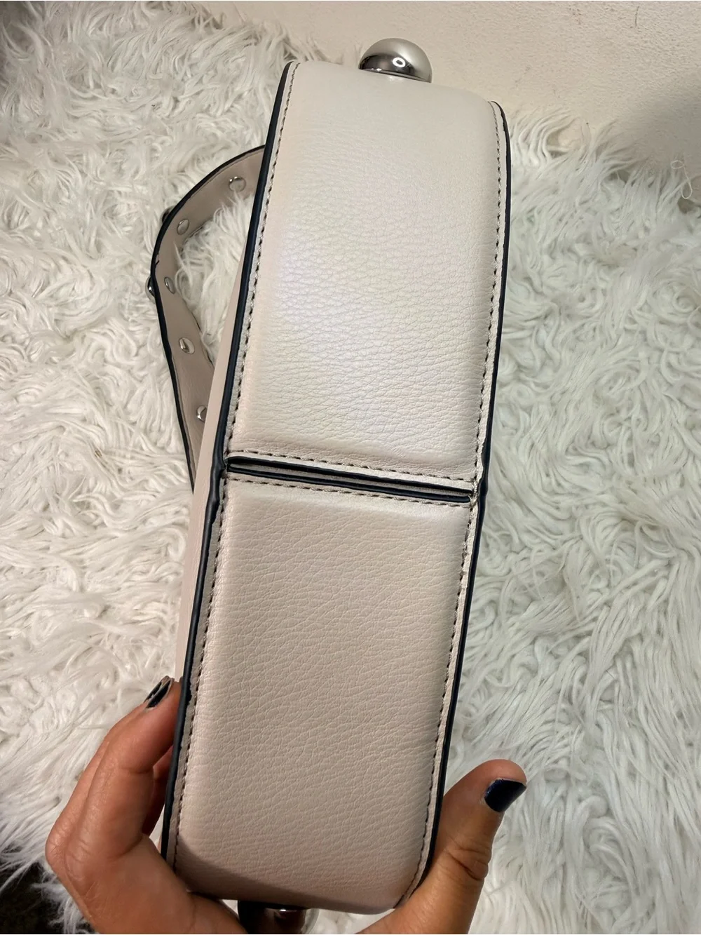 BCBG Faux-Leather Hobo Shoulder Bag in Pale Pink
